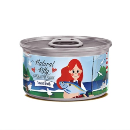 معلبات التونة الطبيعية في المرق للقطط 80 غ ناتشورال كيتي طعام رطب