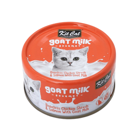 كت كات معلبات شرائح الدجاج مع السلمون وحليب الماعز 70 غ