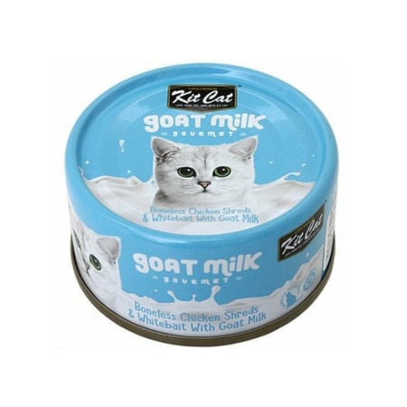 كت كات معلبات شرائح الدجاج مع سمك المحيط الأبيض وحليب الماعز 70 غ