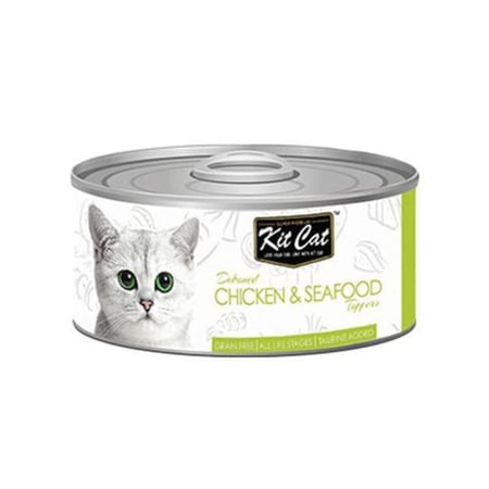 كت كات معلبات دجاج منزوع العظم مع المأكولات البحرية 80 غ