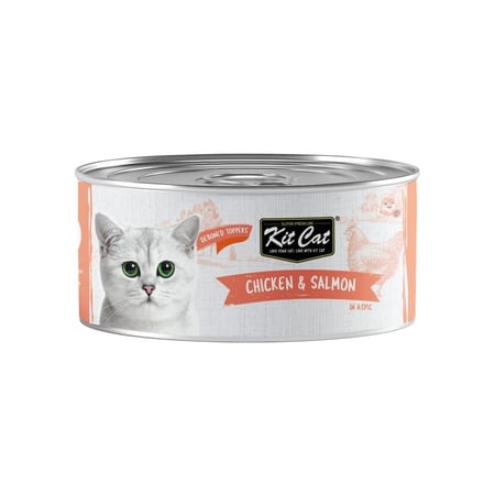 كت كات معلبات دجاج منزوع العظم مع السلمون 80 غ