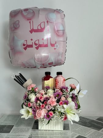 ورد اضافة عصير وبالون قصدير