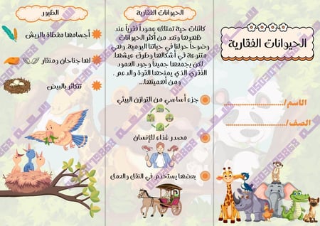 مطوية الحيوانات الفقارية علوم رابع ابتدائي pdf