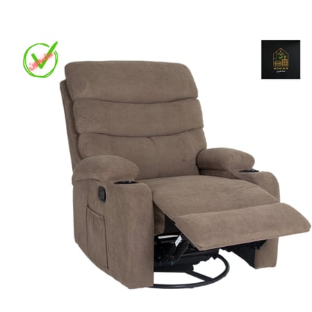 كرسي استرخاء مريح دوار هزاز لون بني