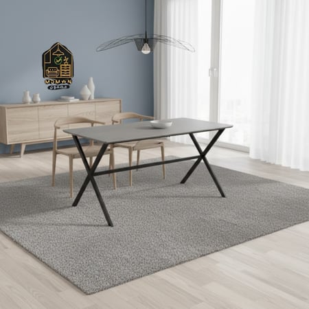 طاولة طعام بتصميم معاصر لون رمادي