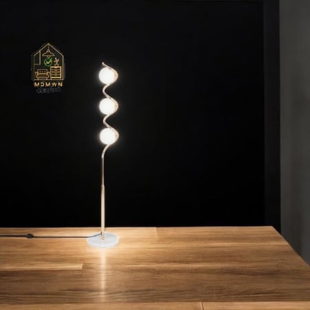 مصباح ارضي بتصميم لولبي نحاسي حلزوني