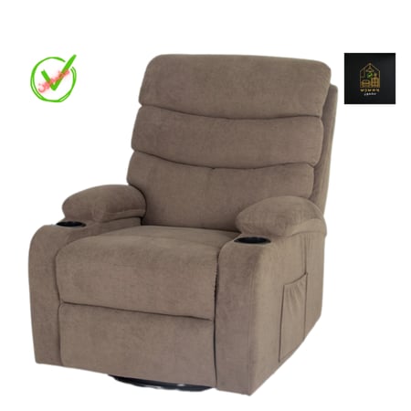 كرسي استرخاء مريح دوار هزاز لون بني