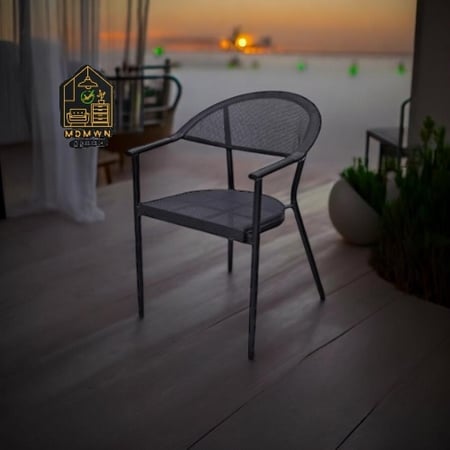 كرسي جلسة الراحة المعدني بتصميم أنيق