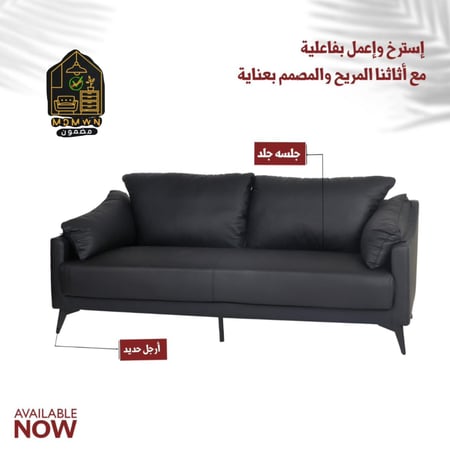 كنبة جلد فاخرة الوان متعددة