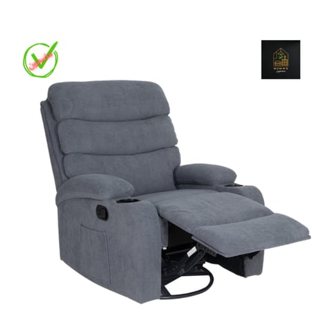 كرسي استرخاء مريح دوار هزاز لون رمادي