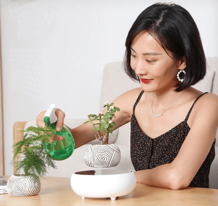 وعاء نباتات عائم  شكل رخامي