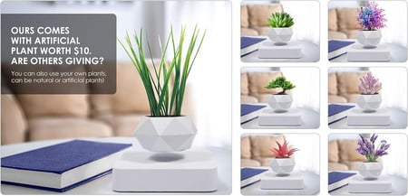 وعاء نباتات عائم ابيض