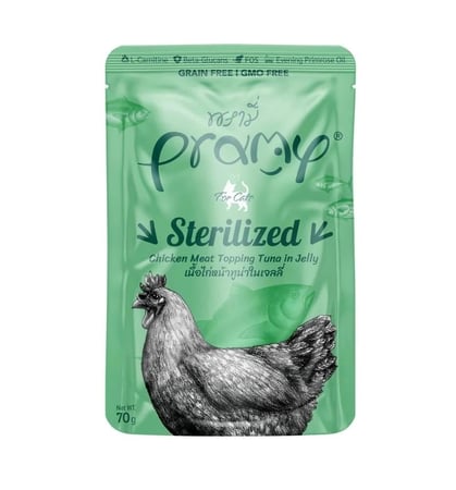 برامي أظرف طعام للقطط المعقمة دجاج مع تونا في الجيلي 70g