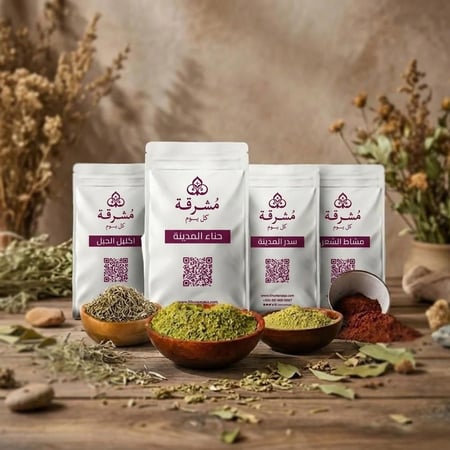 بكج اقتصادي - 2 كيلو حناء + نصف كيلو سدر + نصف كيلو مشاط + نصف كيلو اكليل الجبل