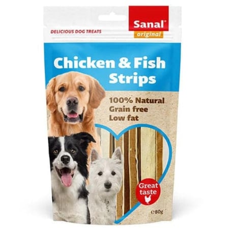 سنال مكافات كلاب شرائح بنكهة الدجاج و السمك