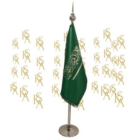 سارية فضية  ملكية فاخرة مع العلم المقوى