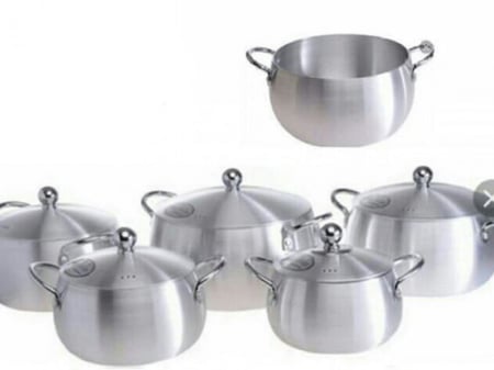 طقم قدور المنيوم 5قطع ثقيلة