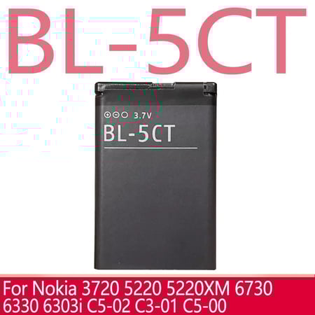 بطارية نوكيا BL-5CT الاصلية  متوافقة من جولات 3720C 5220XM 6303C 6730C C5 C5-00 C6-01 6030C 6303i