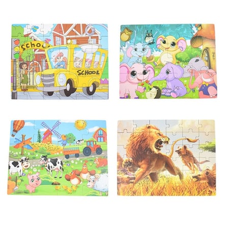 بازل puzzle لتعليم الترتيب 4 مجموعات (4 في1) - 36 قطعة للاطفال