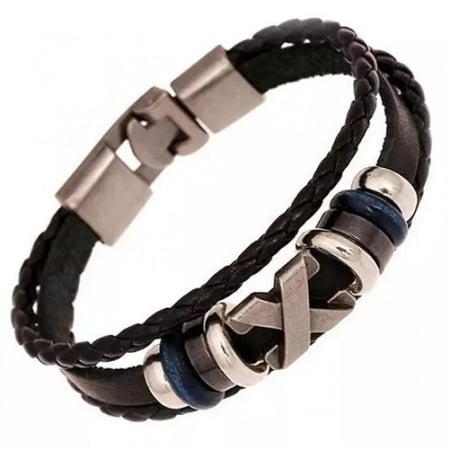 سوار رجالي شكل حرف اكس جلد معتق