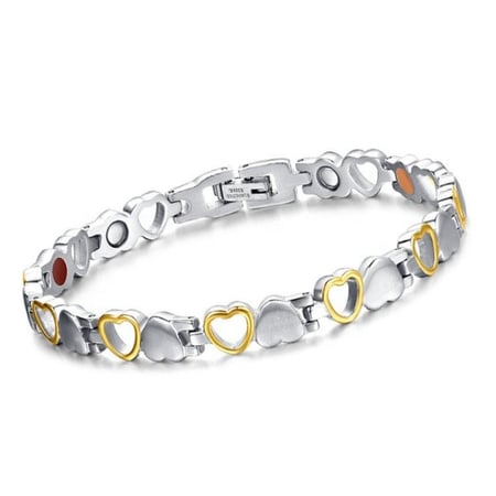 اسوارة ازالة الشحنات للنساء بحجر الجرمانيوم والغناطيس شكل قلوب مفرغة 5