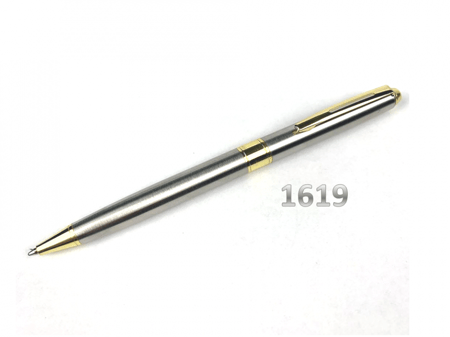 قلم كاربت فضي مع ذهبي
