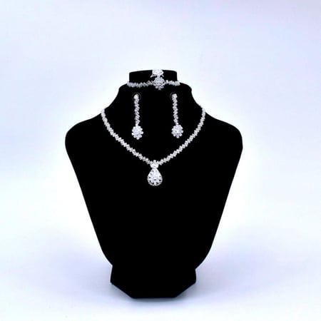 إكسسوار طقم نسائي فضي 5 قطع