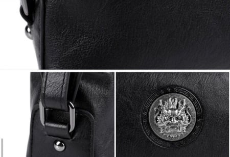 شنطة رجاليه جلد طبيعي لين عالية الجودة باللون الاسود  بفتحات للبطايق