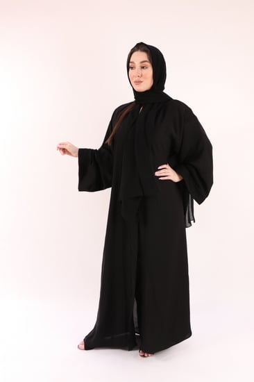 0016عباية ساده بكم مربع