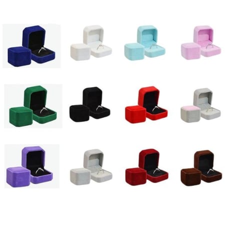 علبة خاتم مخملية - 12 حبة
