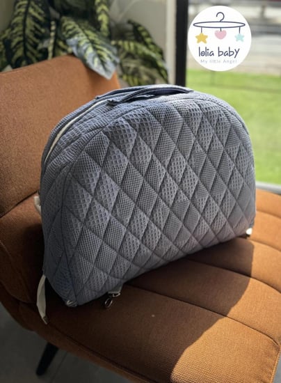 سرير متنقل أزرق للأولاد