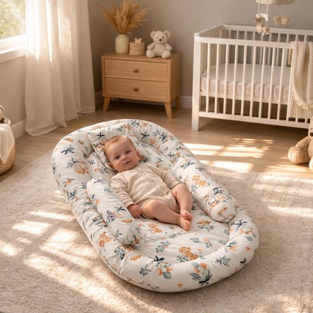 سرير عش مريح للأطفال حديثي الولادة مع حماية جانبية