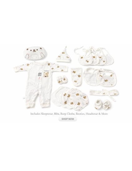 طقم مواليد كامل داخل شنطة دب