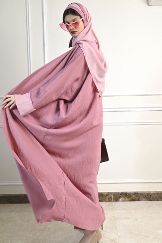 بشت لينين بينك بأكمام بينك شيفون