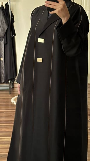 عباية تفتة ياباني بأزرار برونزيه مطفيه وتطزيز برونزي