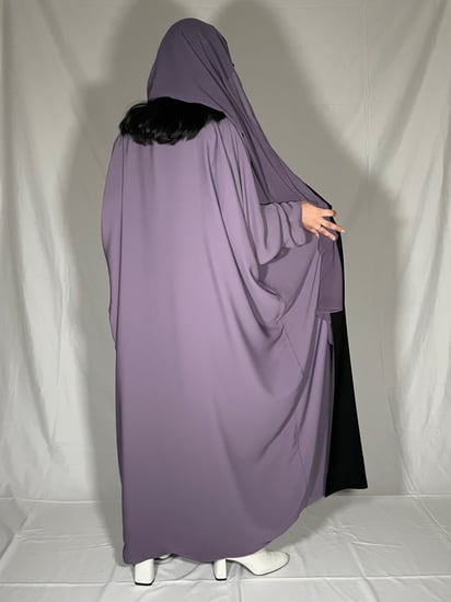 عباية دبل فيس (موف - أسود)