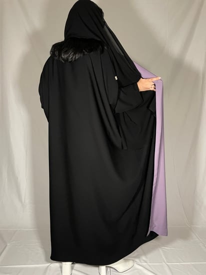 عباية دبل فيس (موف - أسود)