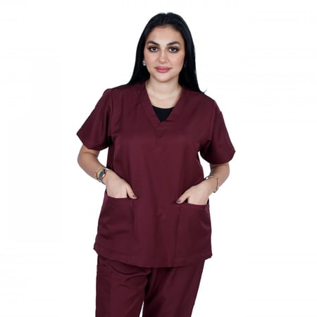 زي طبي نسائي عنابي