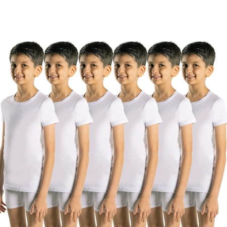 طقم  ولادي & شبابي بسروال قصير قطن من دروش 6 حبات