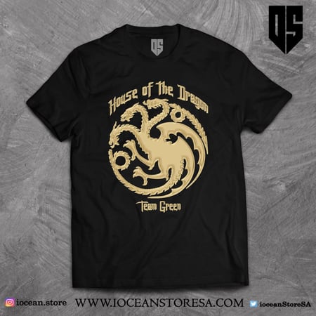تيشيرت - game of thrones - قيم اوف ثرونز - صراع العروش - house of the dragon - All Must Choose Team Green