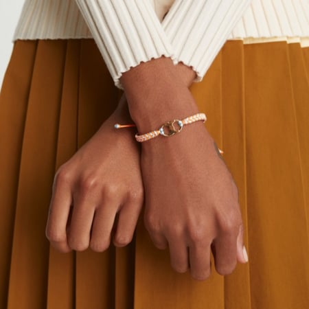 سوار توري بورش خيط مظفر برتقالي وسماوي / توري ذهبي