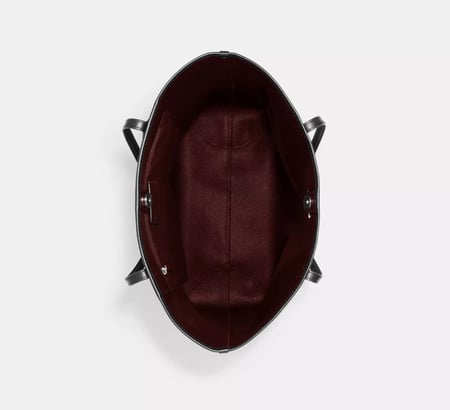 حقيبة توت كبيرة باللون الرمادي والاسود من كوتش