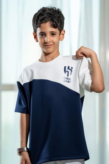 تيشرت الهلال  كحلي بقصة مائلة