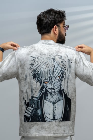 تيشرت أبيض بتصميم شخصية هولو إيتشيغو