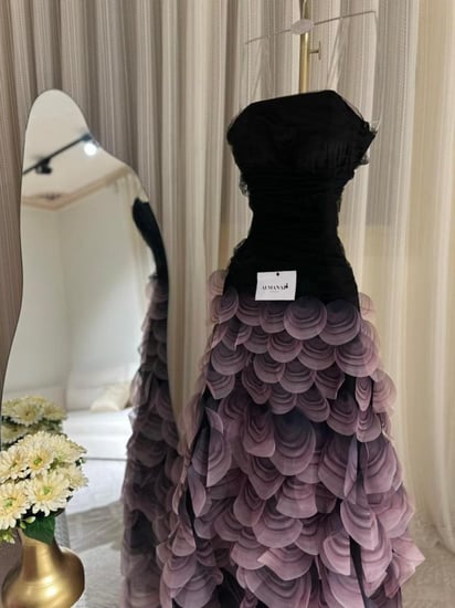 فستان سهره تل مبطن تفته