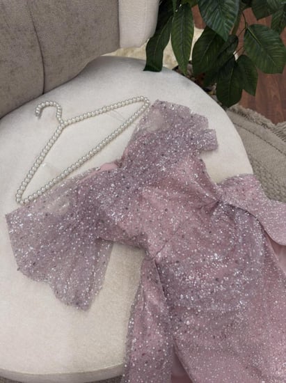 فستان سهره تل مطرز بلول وخرر