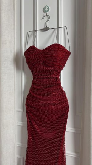 فستان سهرة توب فصوص زركون بطانة تفته