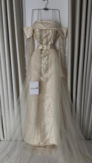 فستان سهره فخم تل تطريز