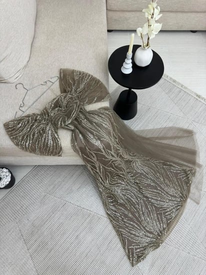 فستان تل كوري اصلي مطرز بخرز