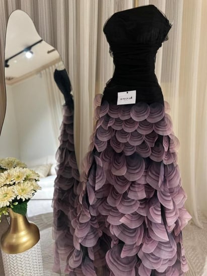 فستان سهره تل مبطن تفته